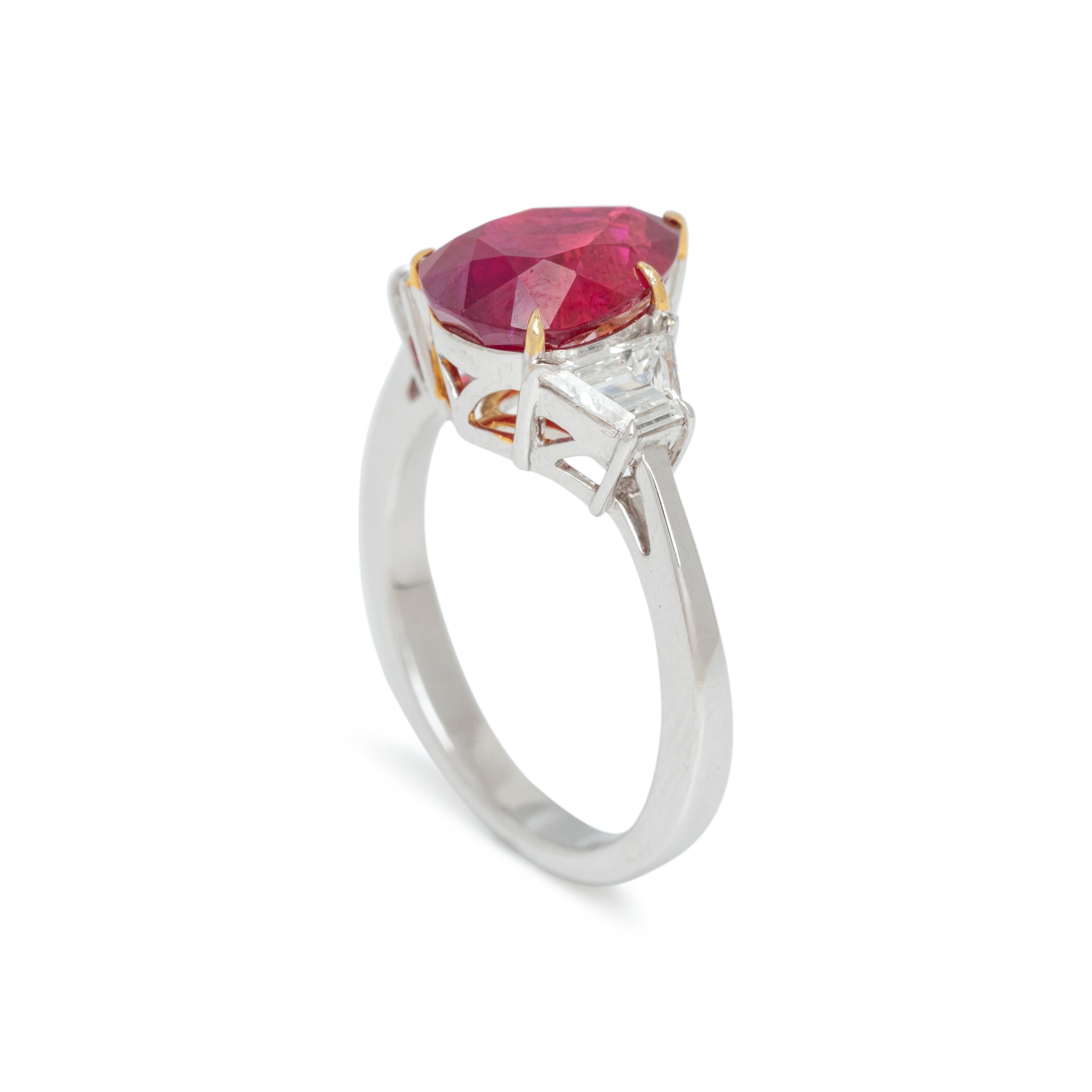 BURMESE RUBY AND DIAMOND RING