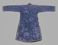 A Chinese Blue Ground Woven Silk Lady's Robe