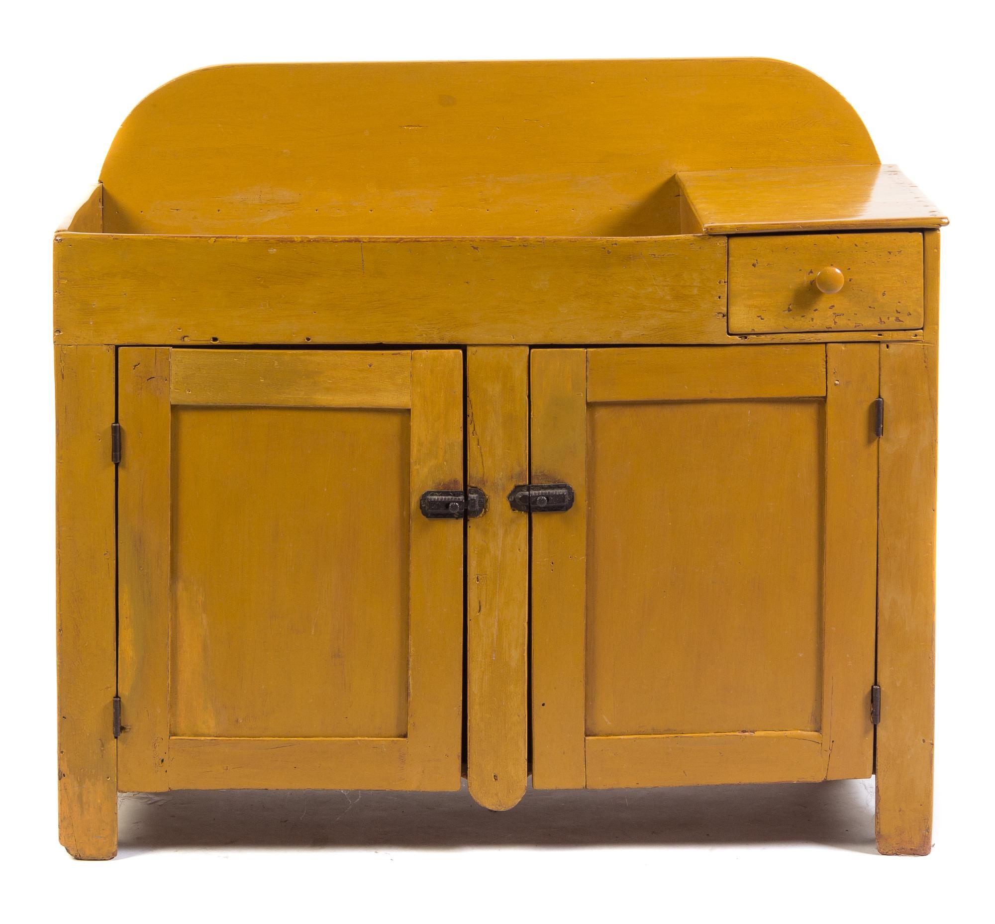 An American Painted Dry Sink Height 39 1/4 x width 45 3/4 x depth 19 1/2 inches. — 19TH CENTURY