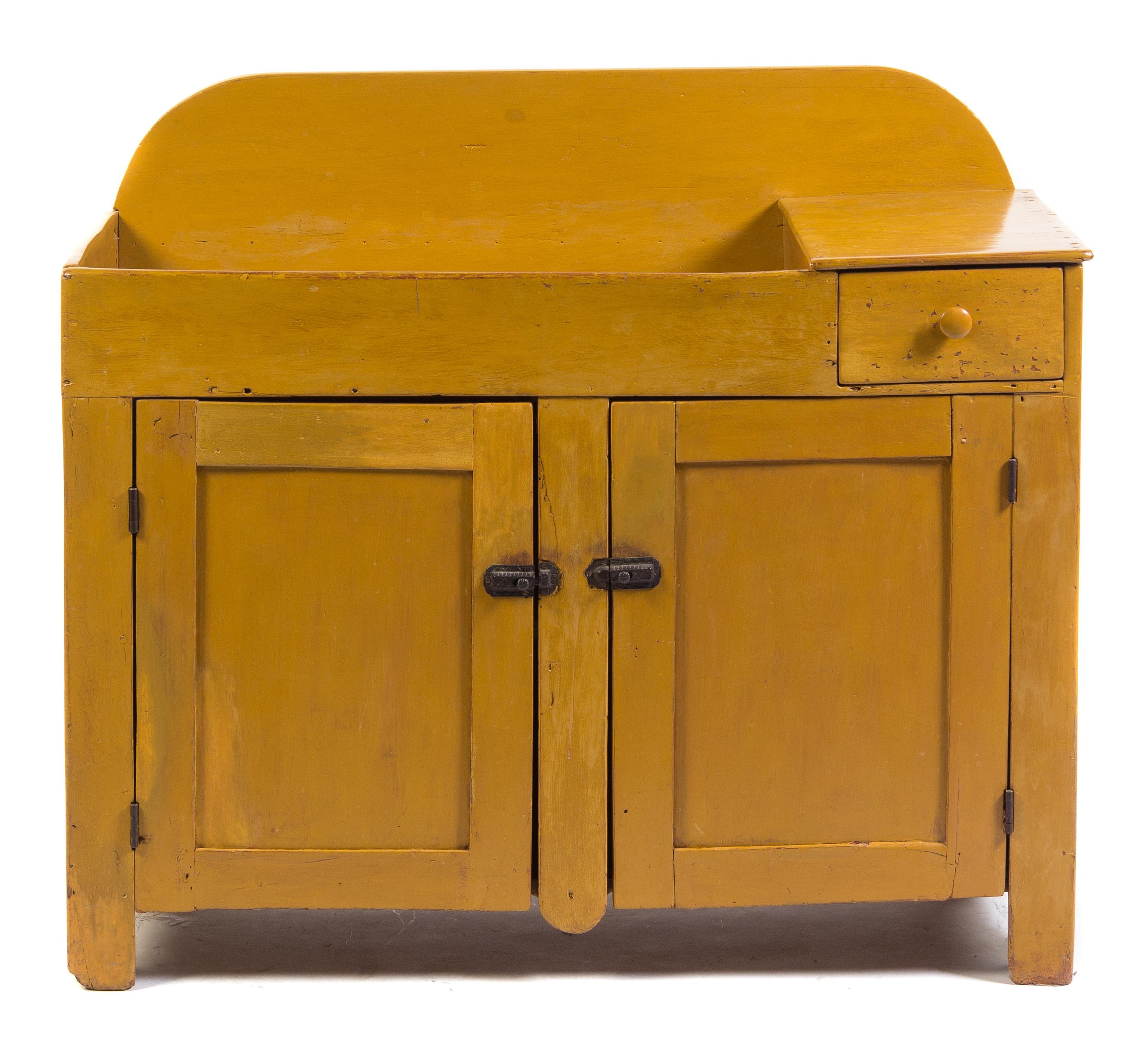 An American Painted Dry Sink Height 39 1/4 x width 45 3/4 x depth 19 1/2 inches. — 19TH CENTURY