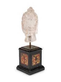 A Carved Rock Crystal Head of Buddha