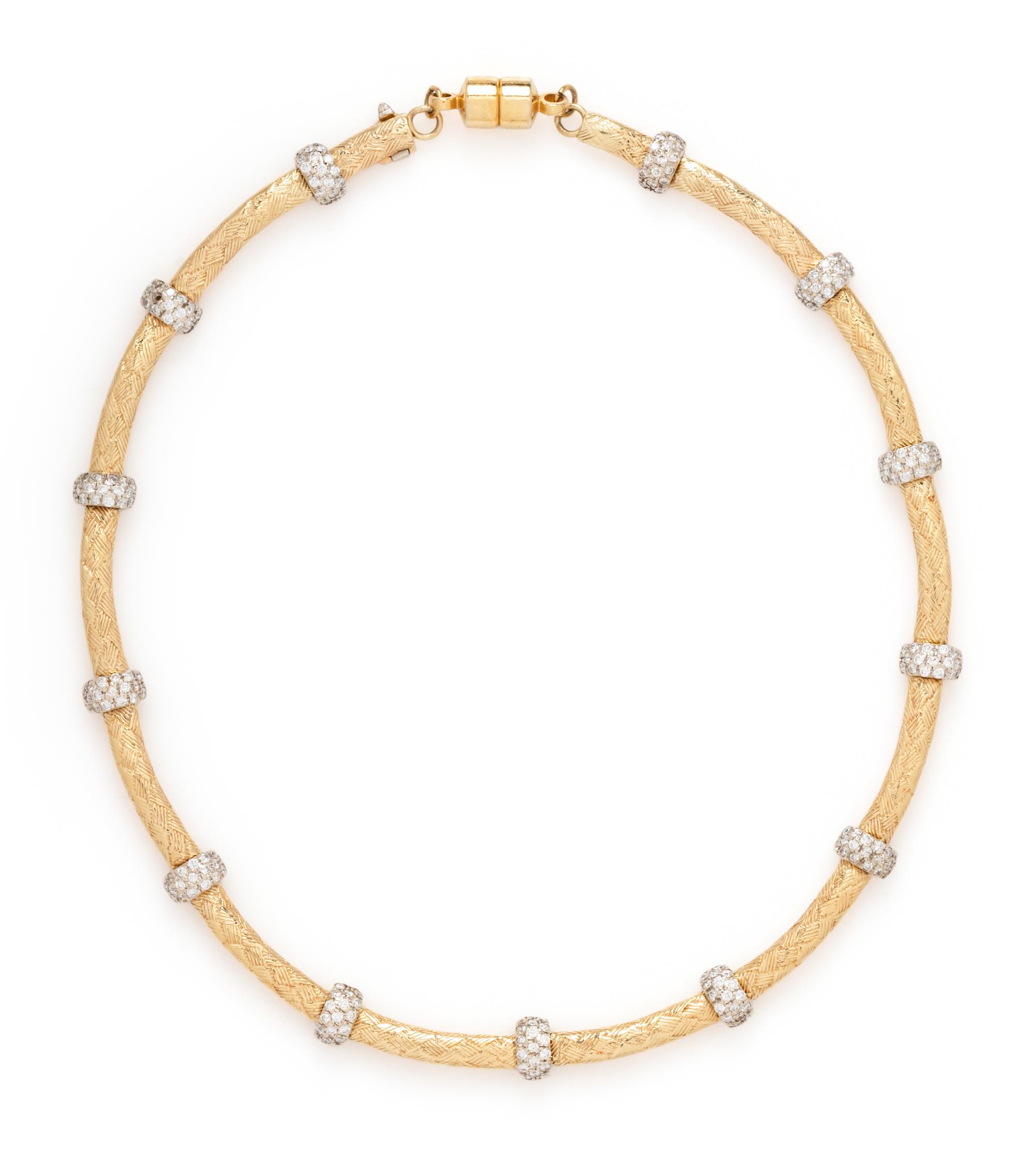 BICOLOR GOLD AND DIAMOND NECKLACE