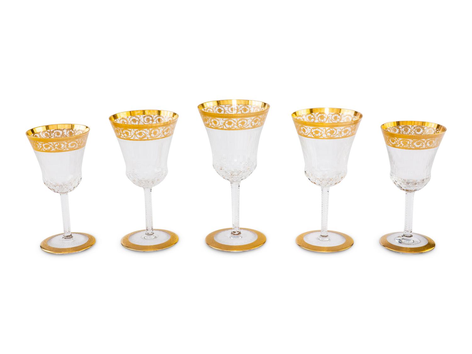 A Staint-Louis Thistle Gilt Stemware Service