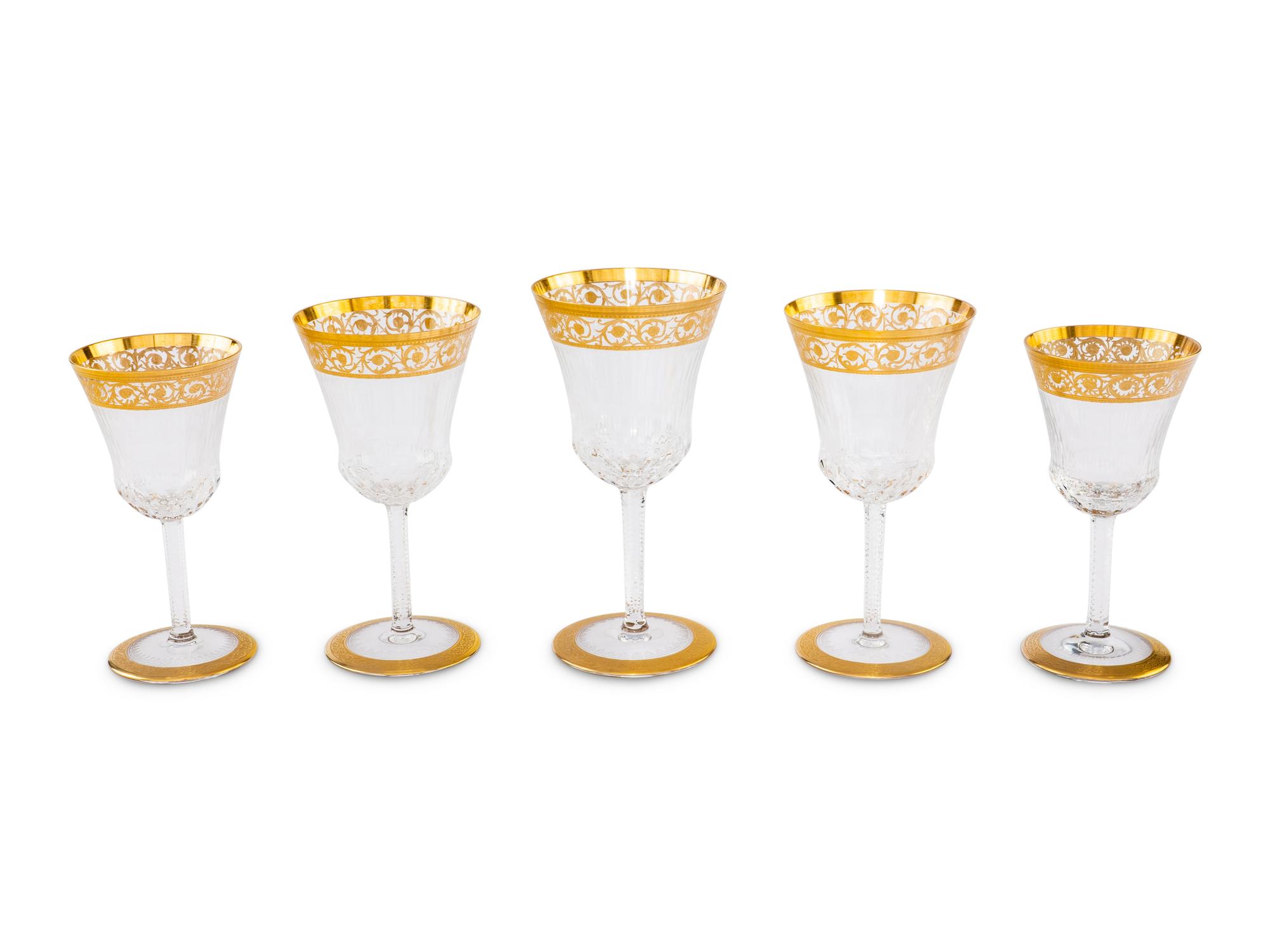 A Staint-Louis Thistle Gilt Stemware Service