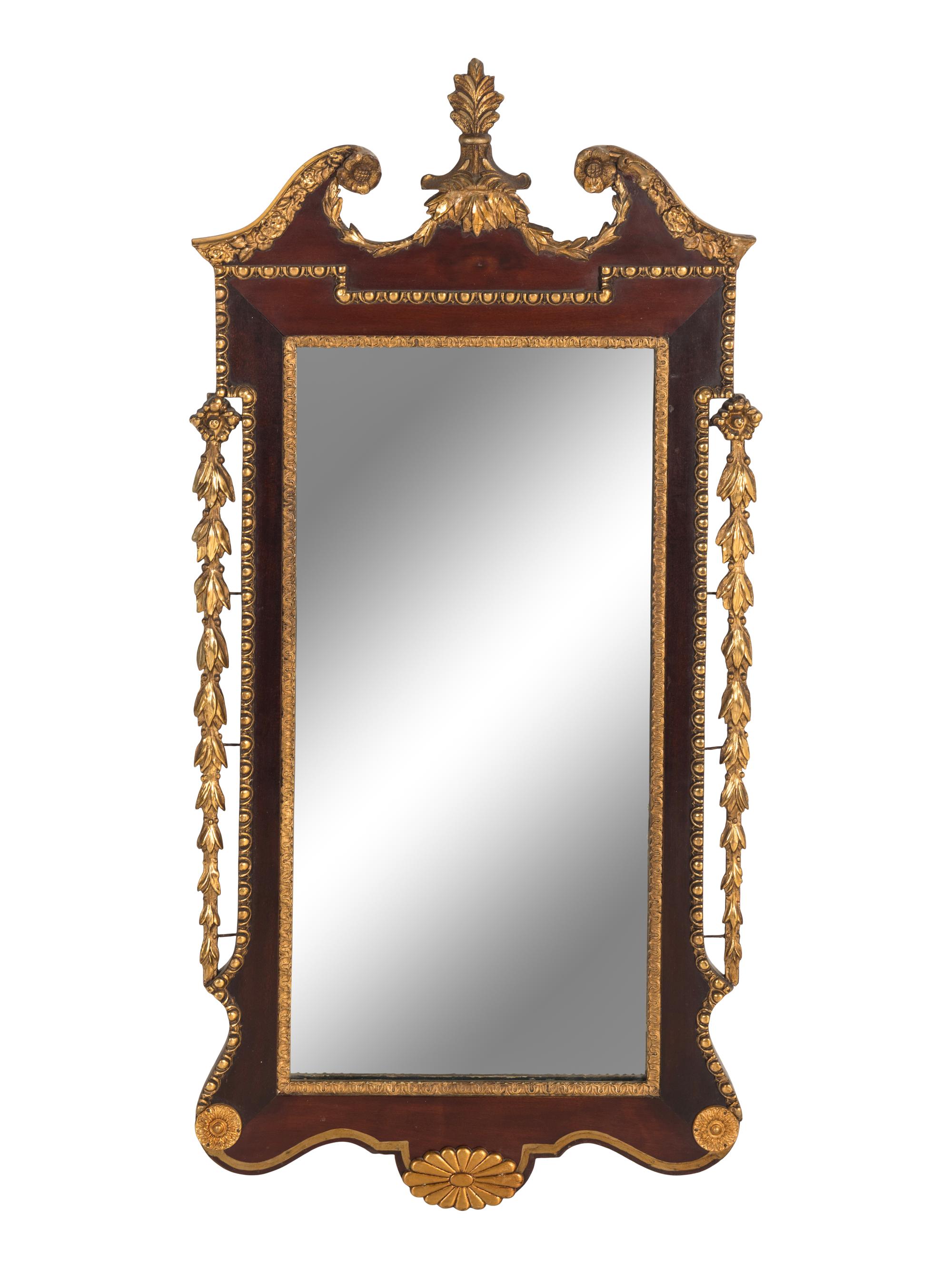 A George II Style Parcel Gilt Mahogany Mirror