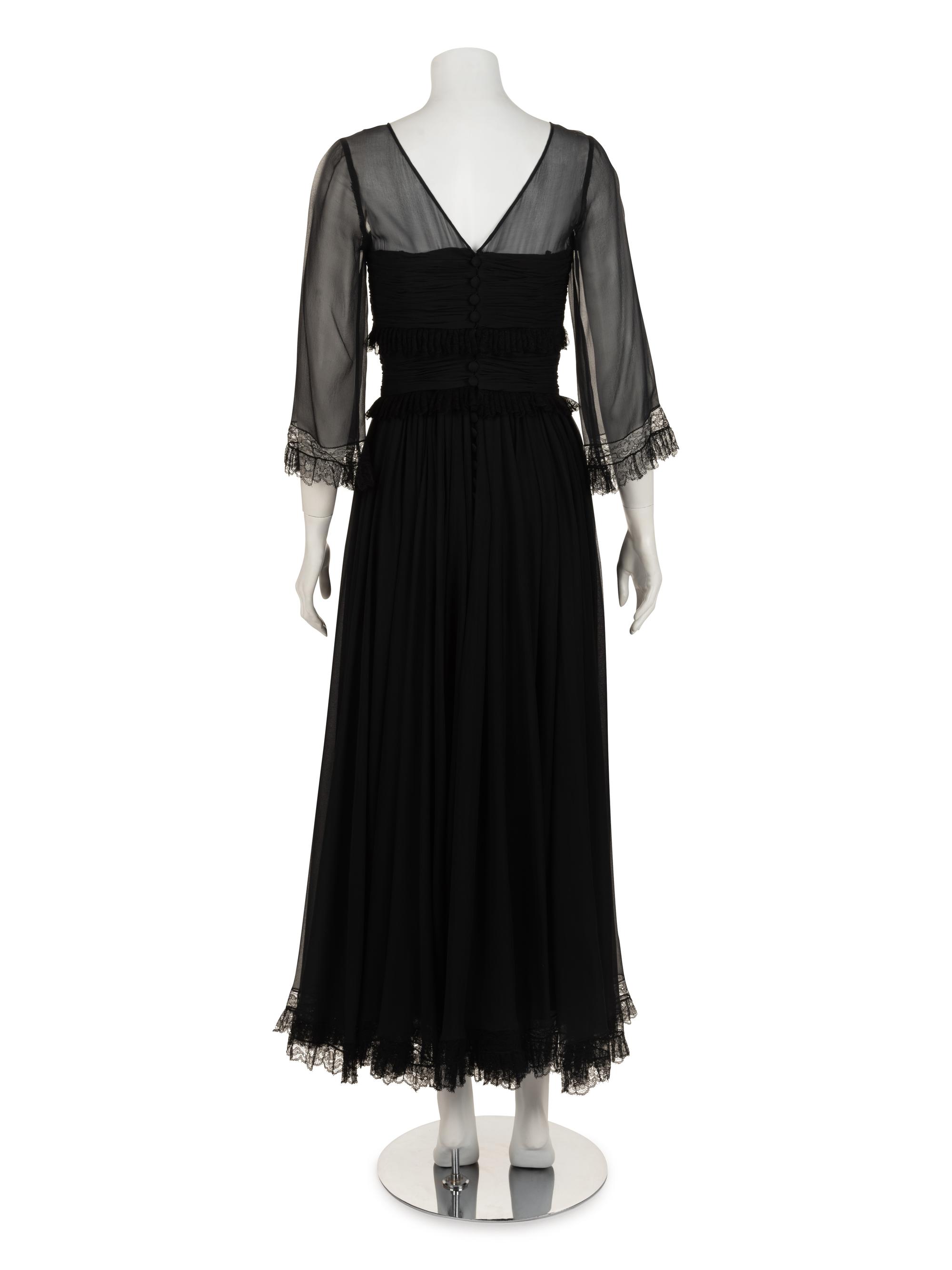 Chanel Silk Chiffon and Lace Dress, 1985-90