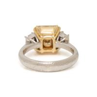 FANCY YELLOW DIAMOND AND DIAMOND RING