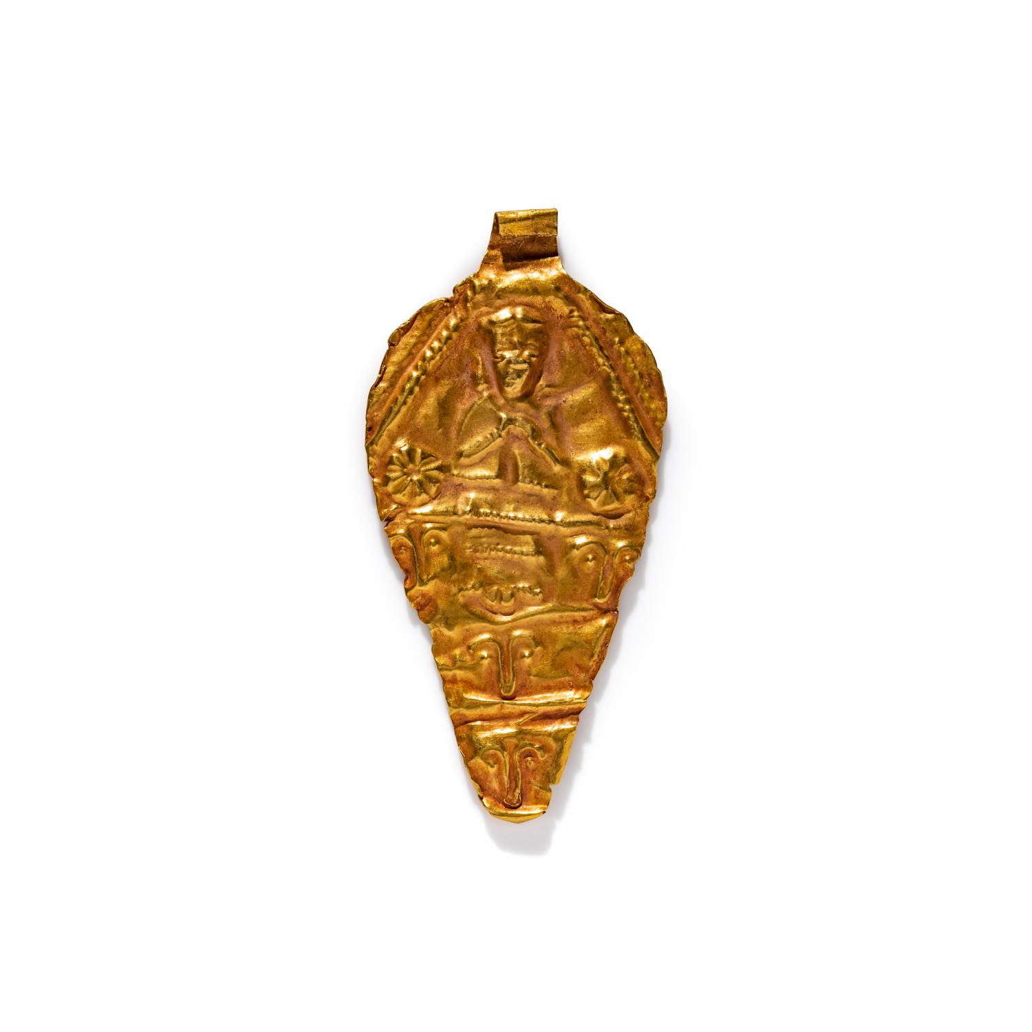 A Phoenician Gold Leaf-Shaped Pendant