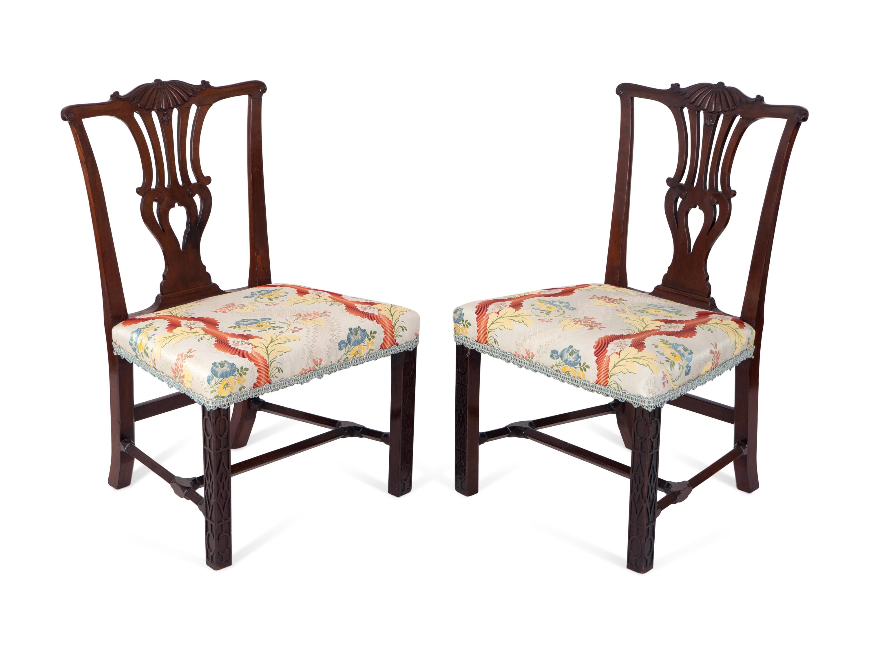 A Pair of George II Carved Mahogany Side Chairs — 18TH CENTURY