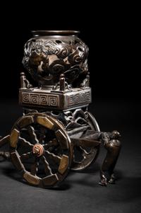 Two Japanese Bronze Incense Vessels