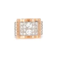 RETRO, DIAMOND, ROSE GOLD AND PLATINUM RING