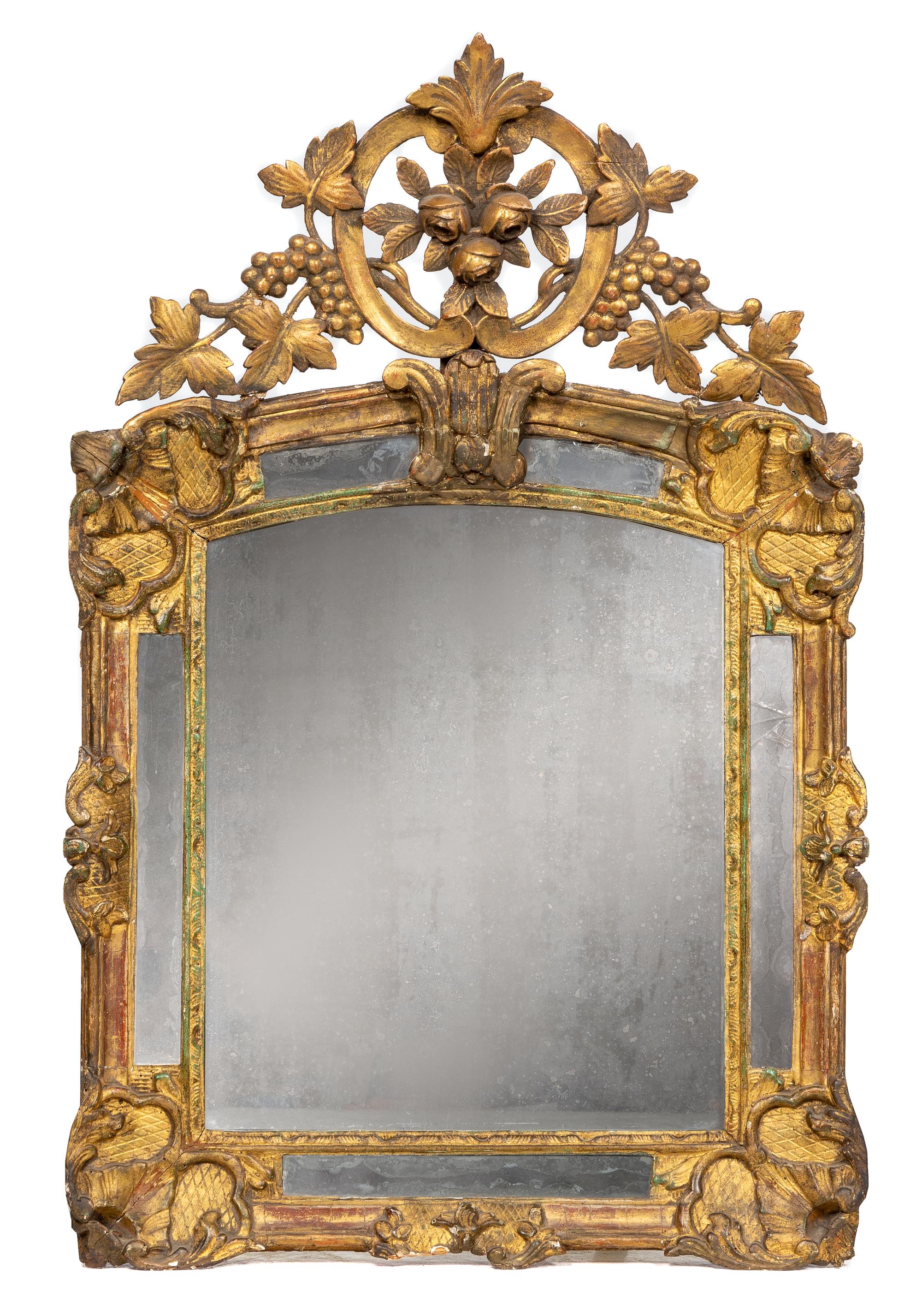 A Continental Giltwood Mirror Height 36 inches. — 18TH CENTURY & LATER