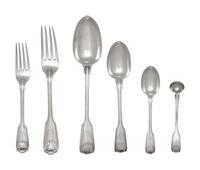 A Victorian Silver Flatware Service