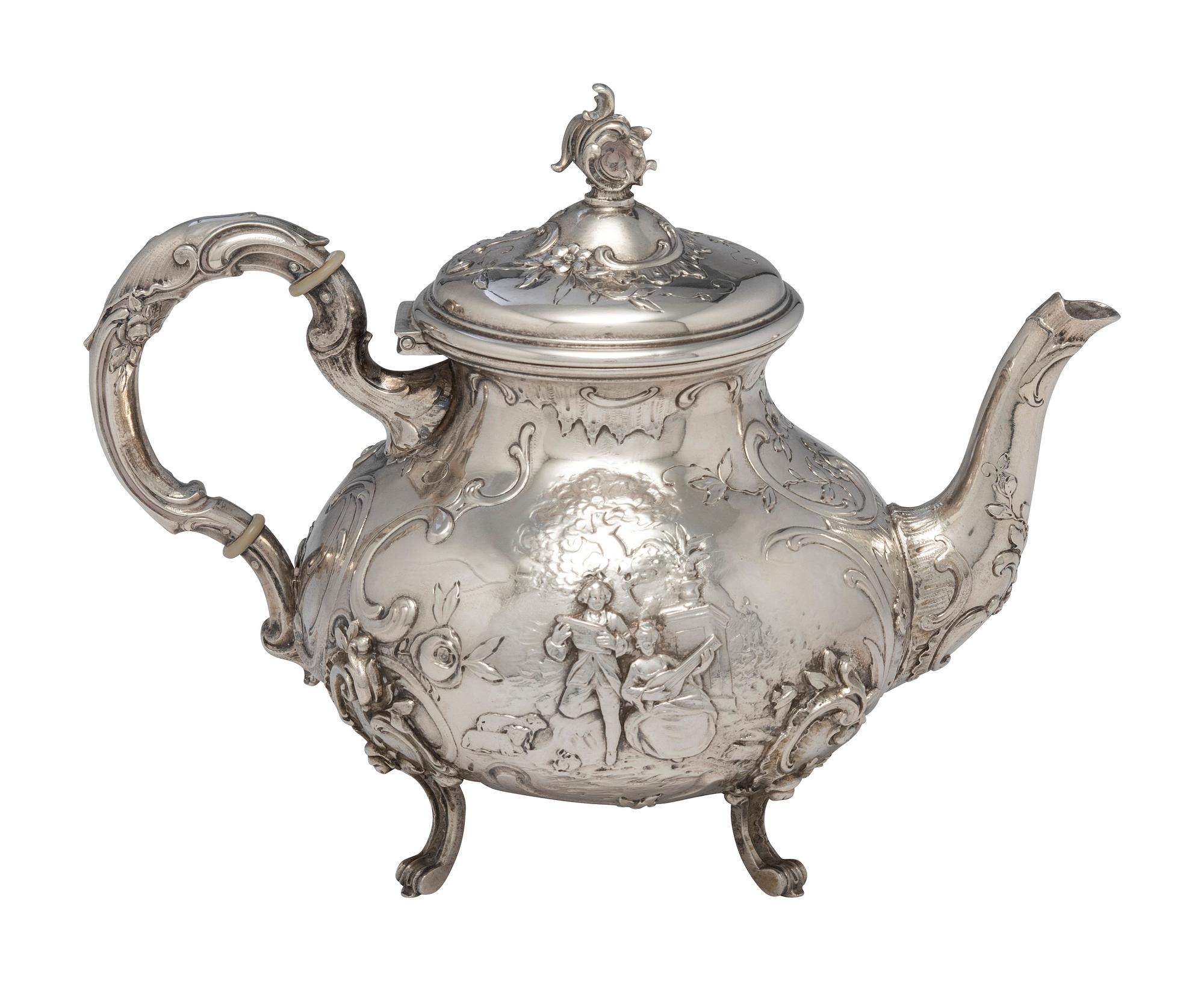 A German Hanau Silver Teapot