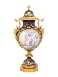 A Gilt Bronze-Mounted Sèvres Style Porcelain Urn