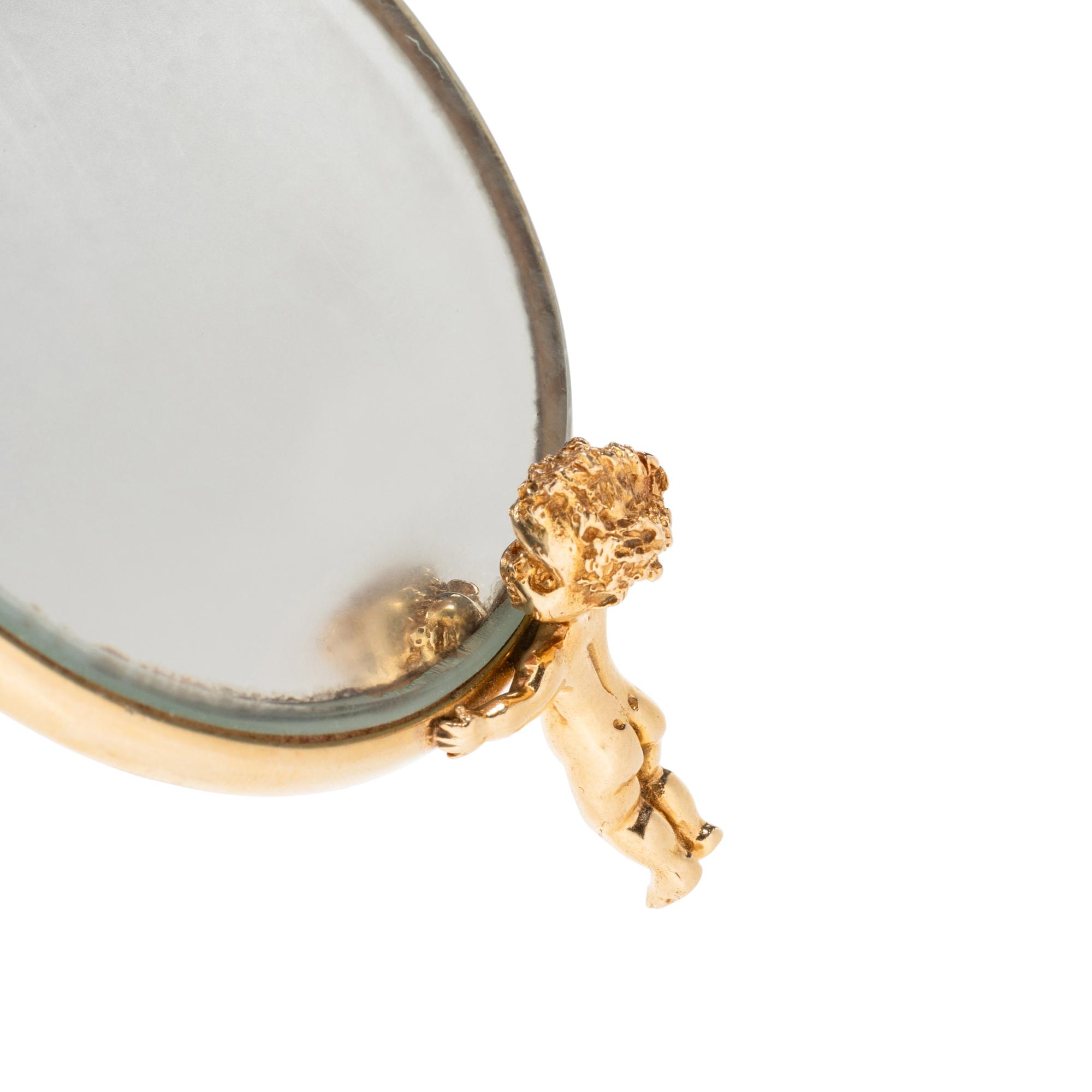 RUSER, YELLOW GOLD PERFUME BOTTLE AND MIRROR