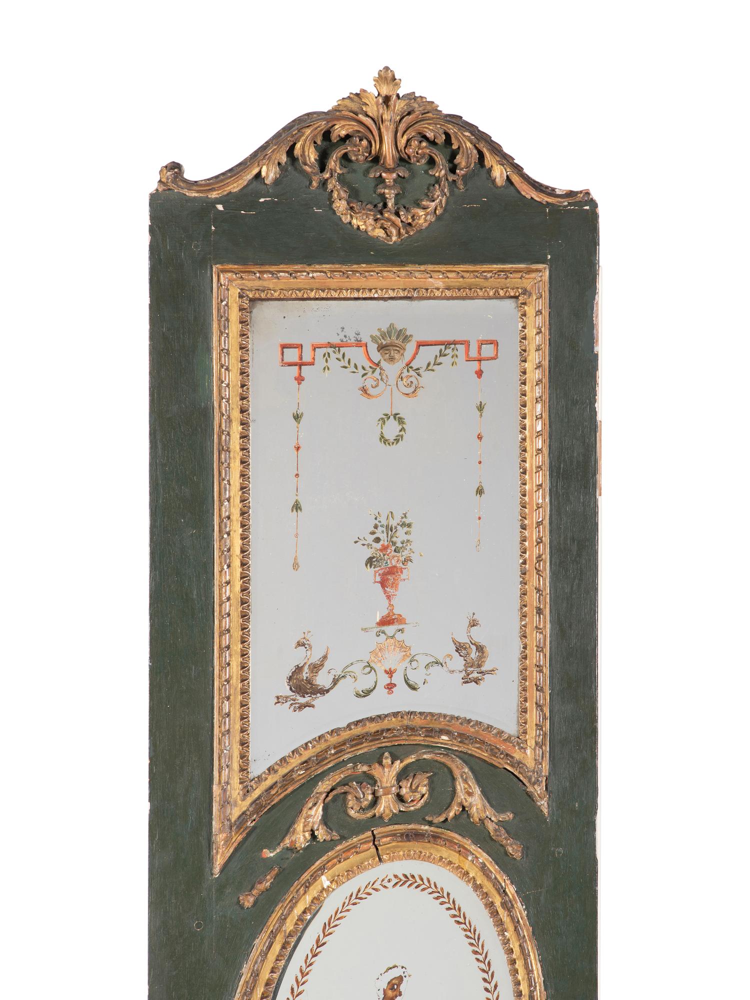 A Pair of Venetian Reverse-Painted Glass Doors