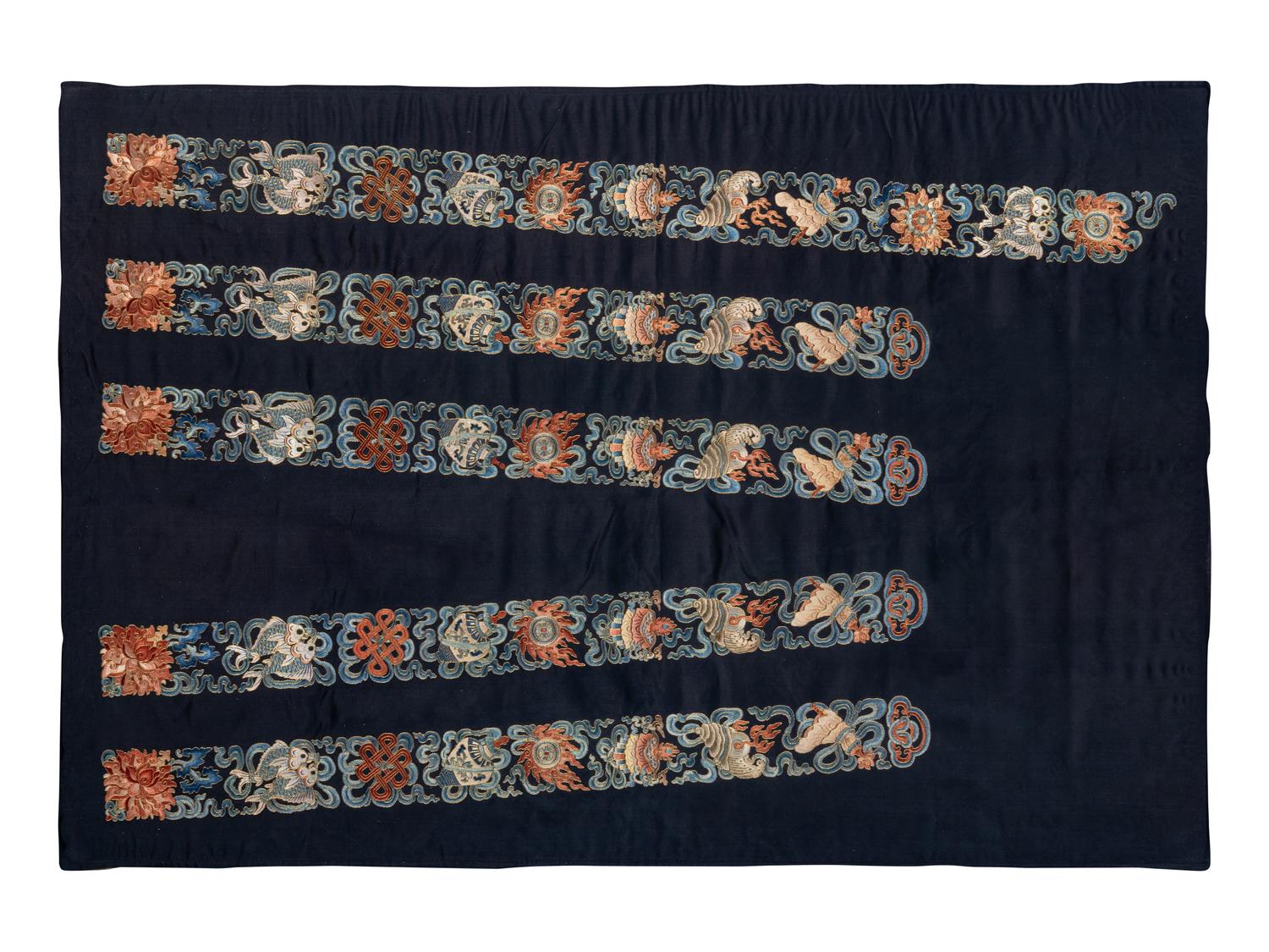 A Collection of Chinese Embroidered Sleeve Bands and Collars