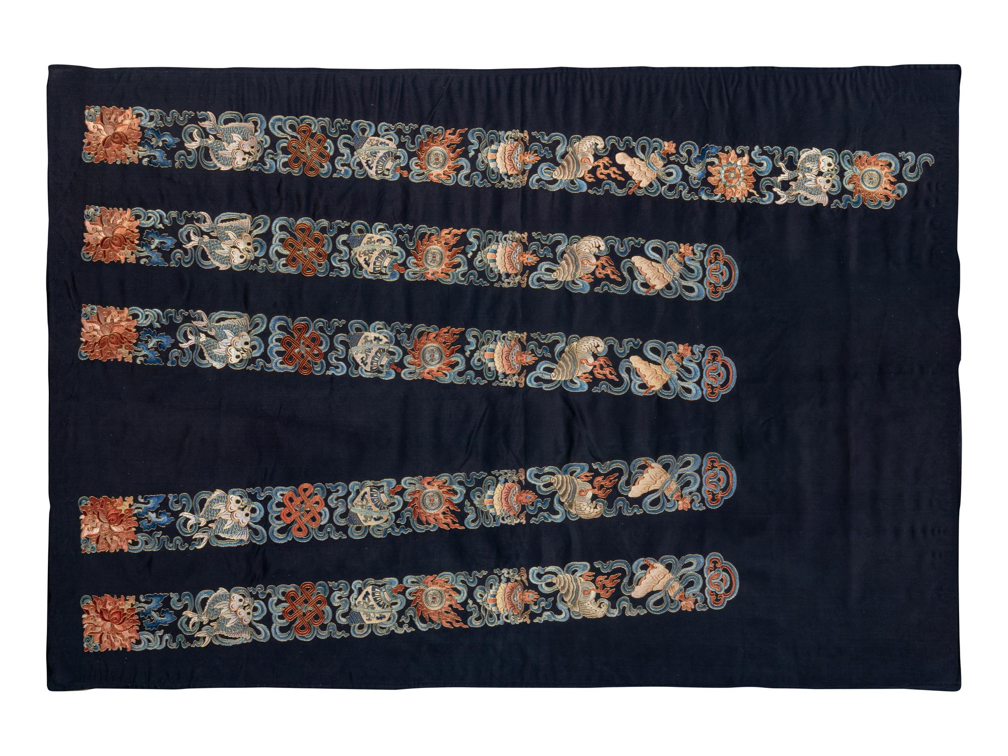 A Collection of Chinese Embroidered Sleeve Bands and Collars