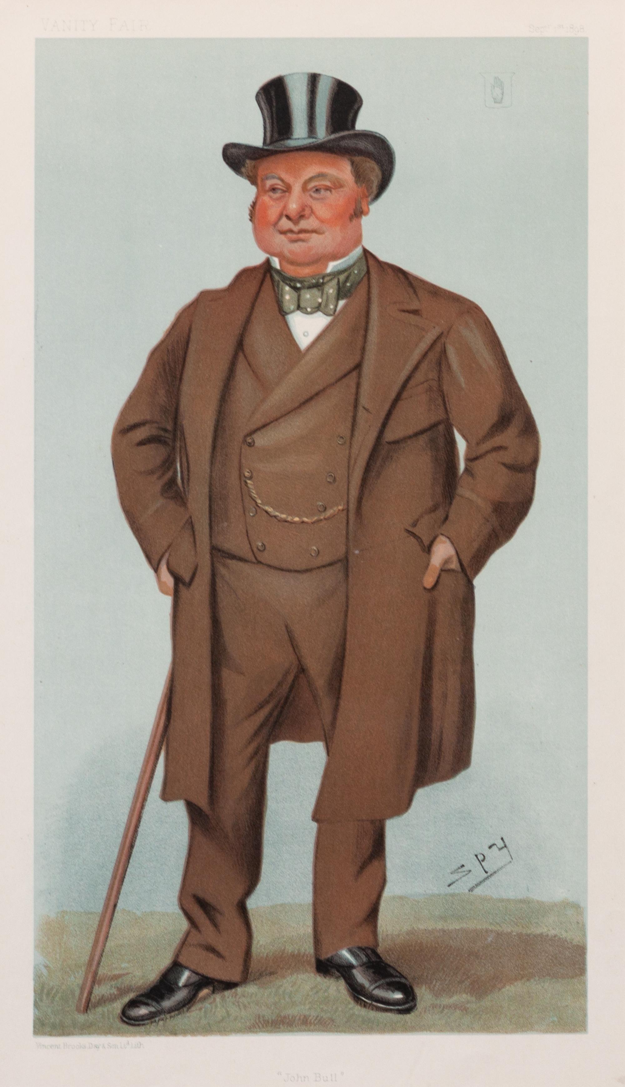 A Group of Five Handcolored Engravings from Vanity Fair Largest: 14 x 8 3/4 inches.