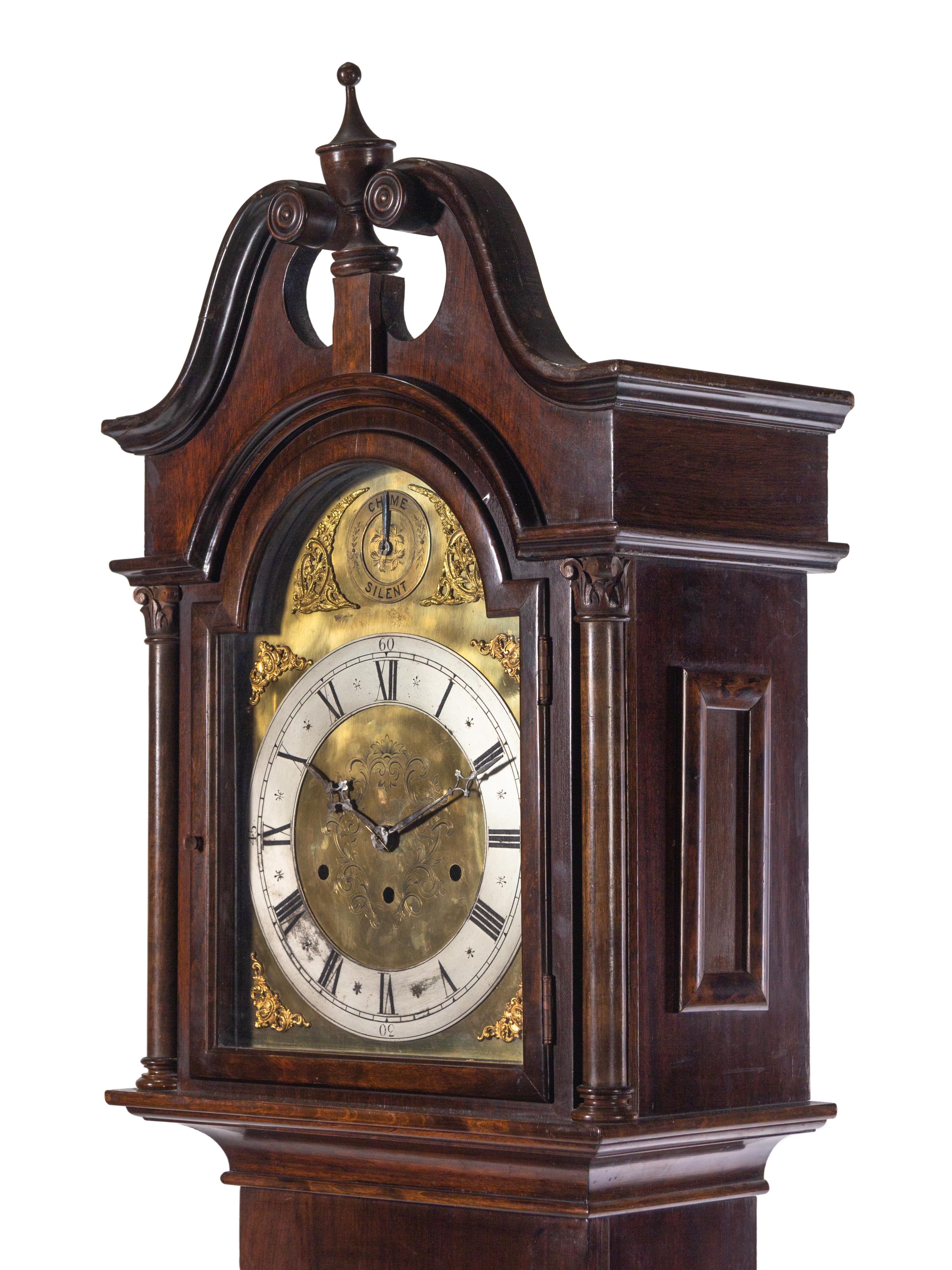 A George III Style Mahogany Tall Case Clock