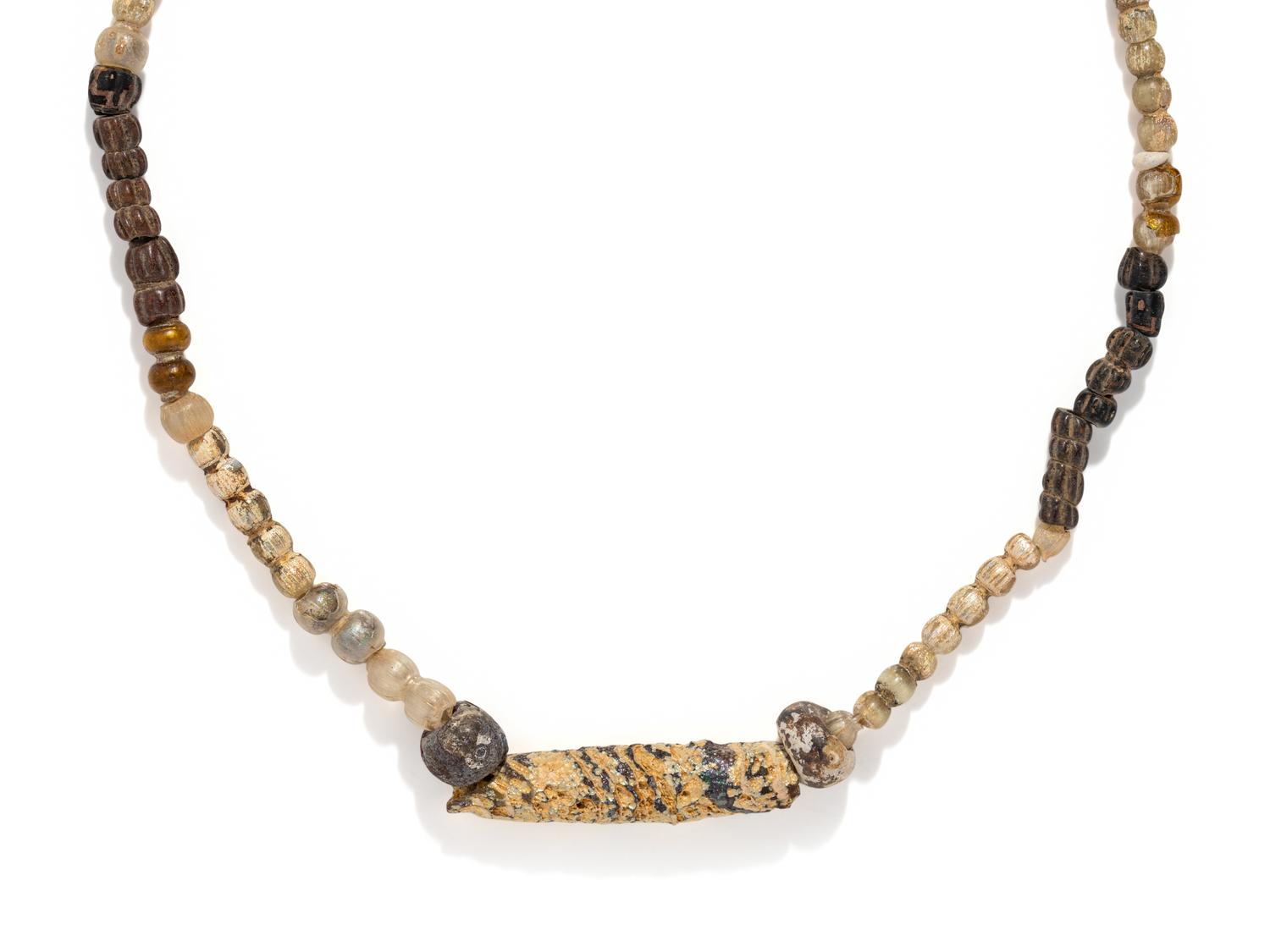 A Hellenistic Gold and Glass Bead Necklace