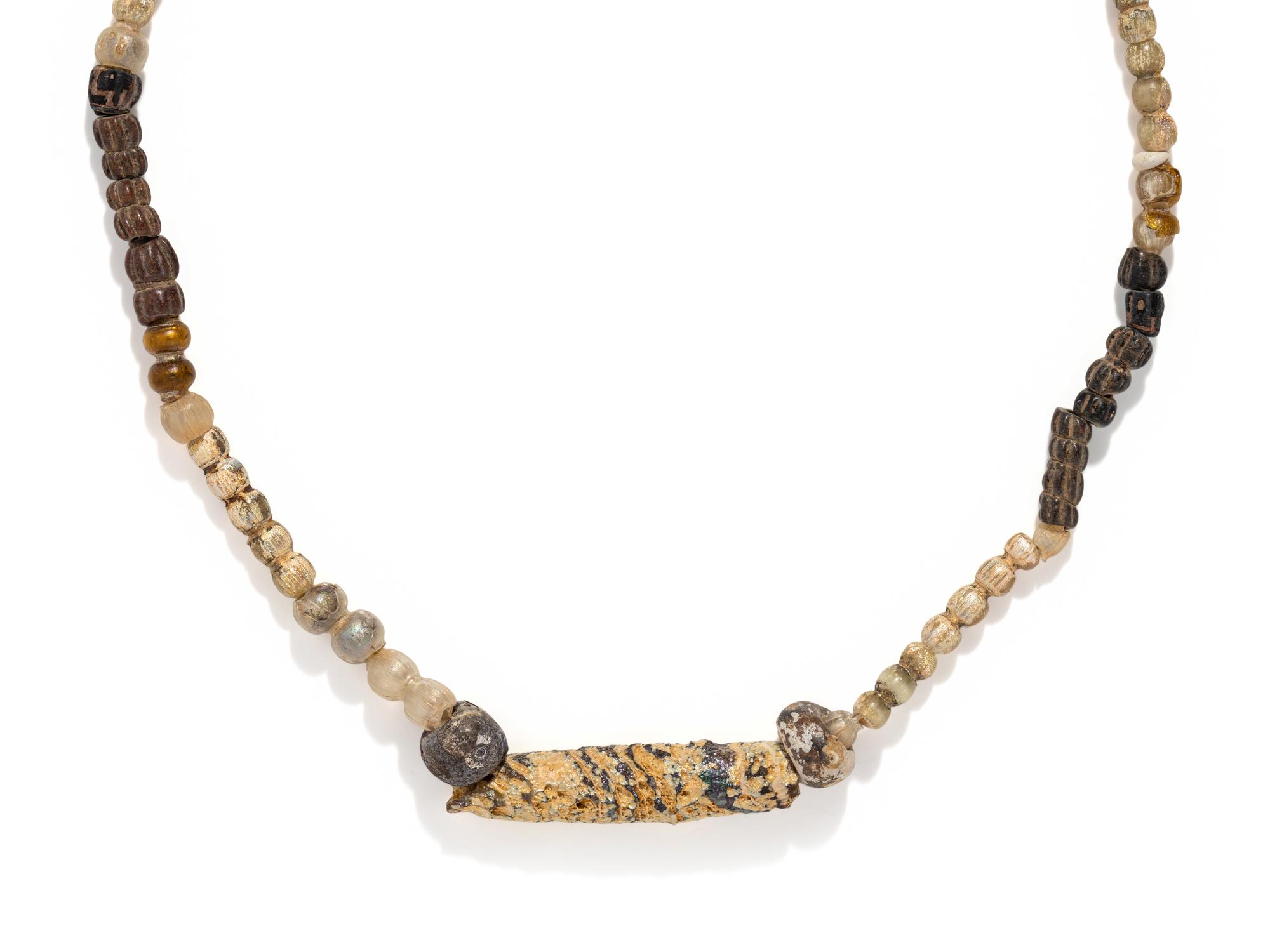 A Hellenistic Gold and Glass Bead Necklace
