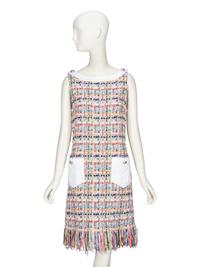 CHANEL, SLEEVELESS TWEED DRESS