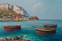 Guido Odierna, (Italian, 1913-1991), Capri Boats