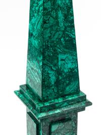 A Pair of Malachite Obelisks