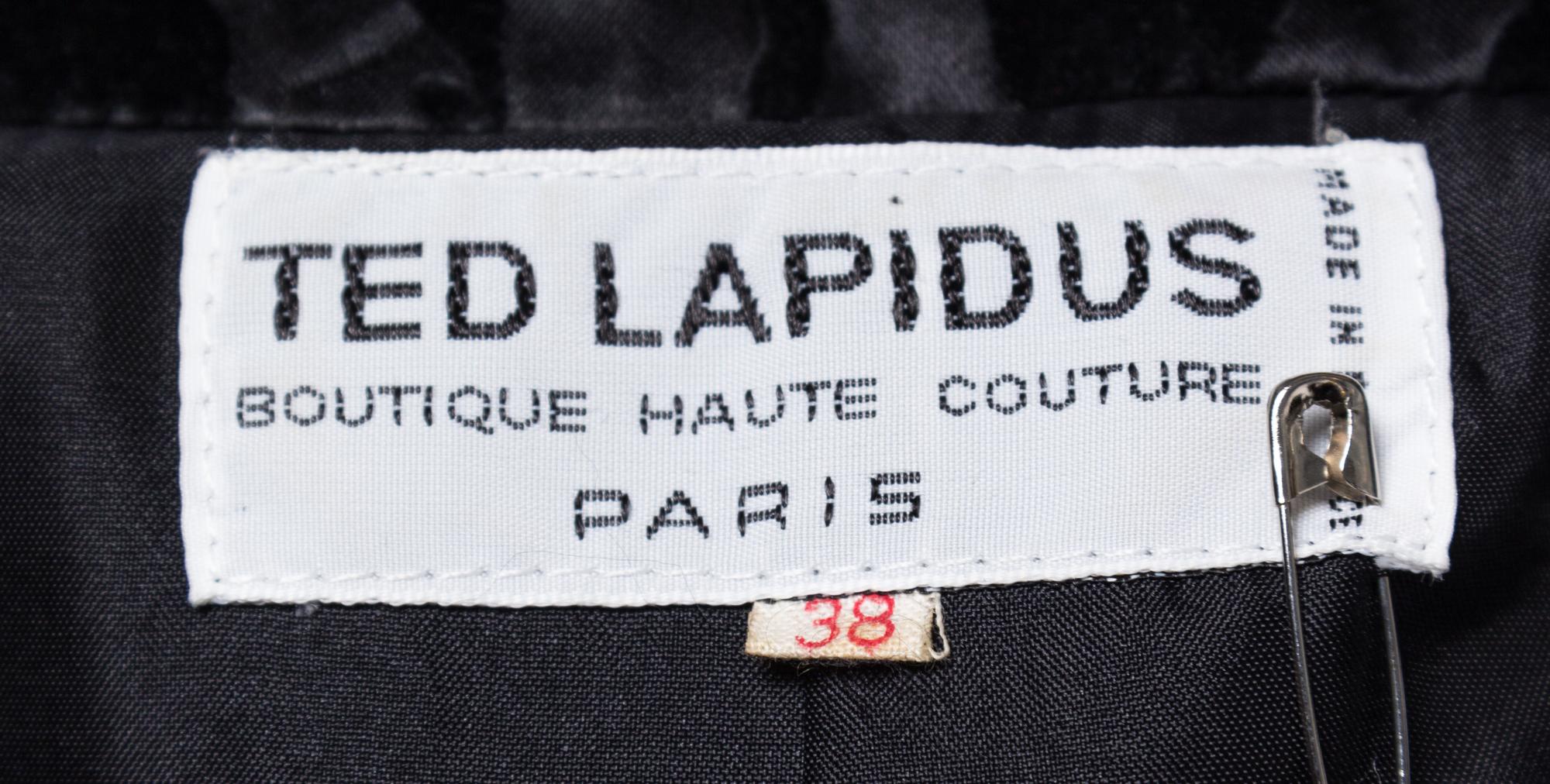 A Ted Lapidus Black Print Coat Dress, Size 38.