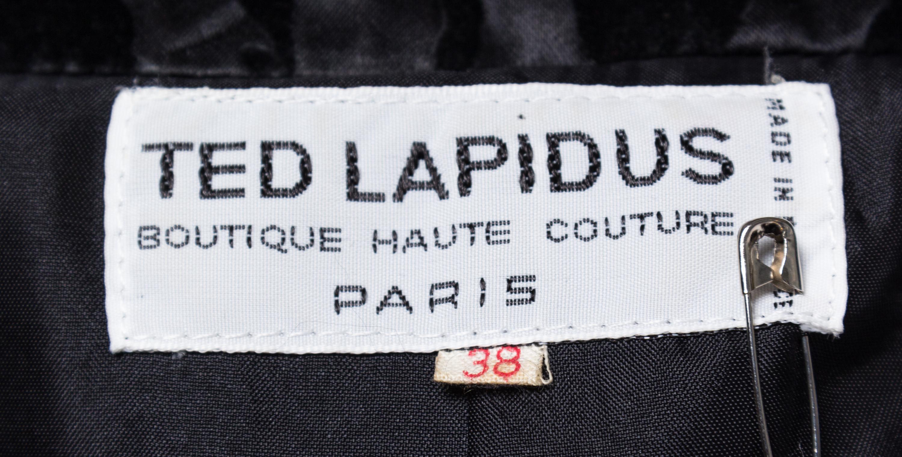 A Ted Lapidus Black Print Coat Dress, Size 38.