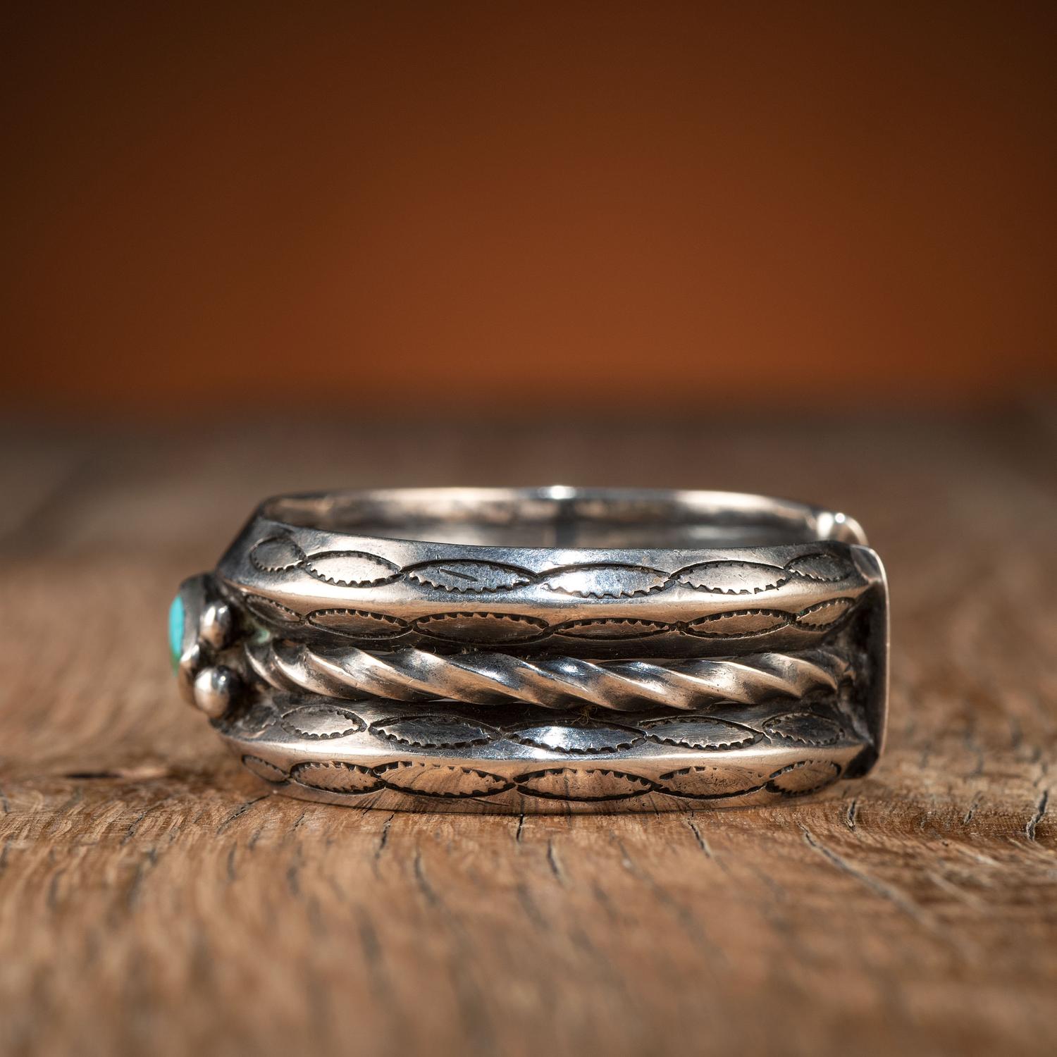 Navajo Silver and Turquoise Cuff Bracelet