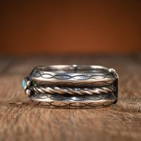 Navajo Silver and Turquoise Cuff Bracelet