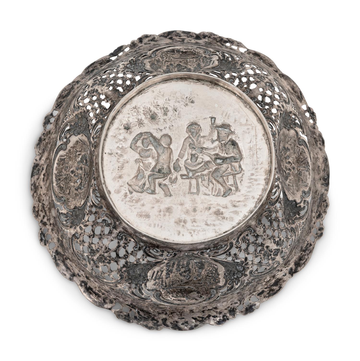 A German Silver Reticulated Basket