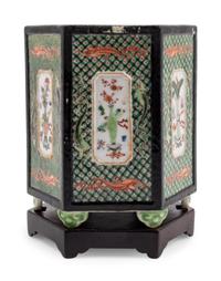 A Famille Noire Porcelain Brush Pot, Bitong
