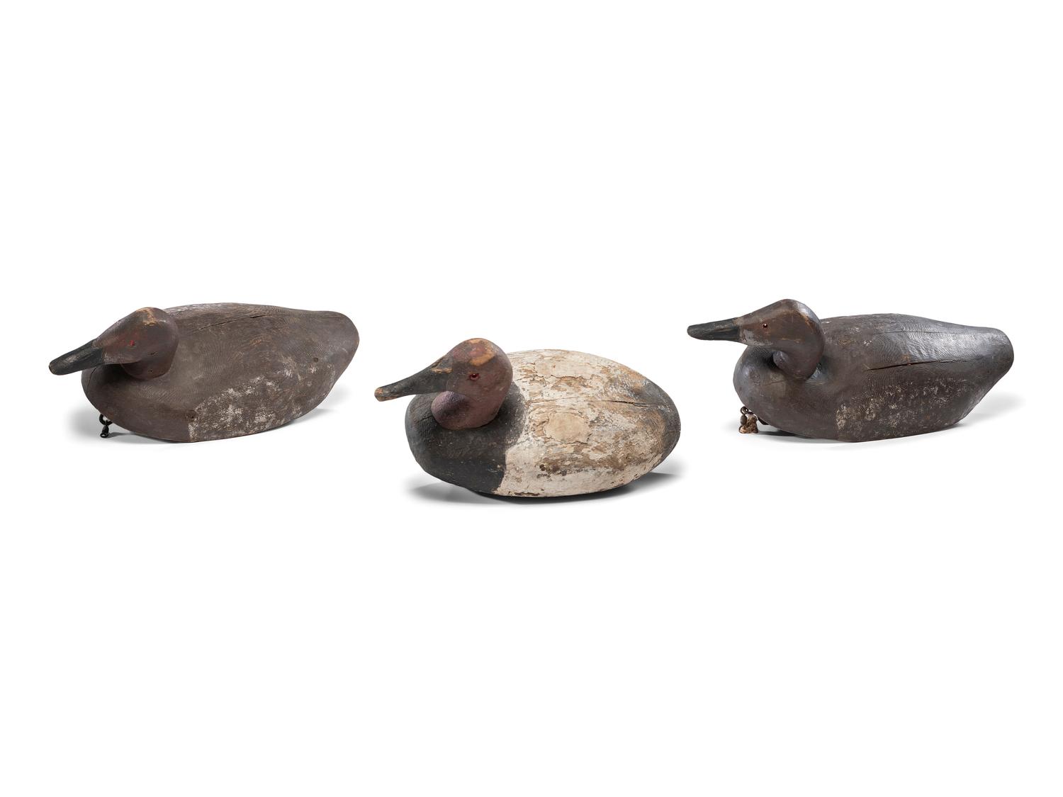 Three Carved and Painted Wood Duck Decoys