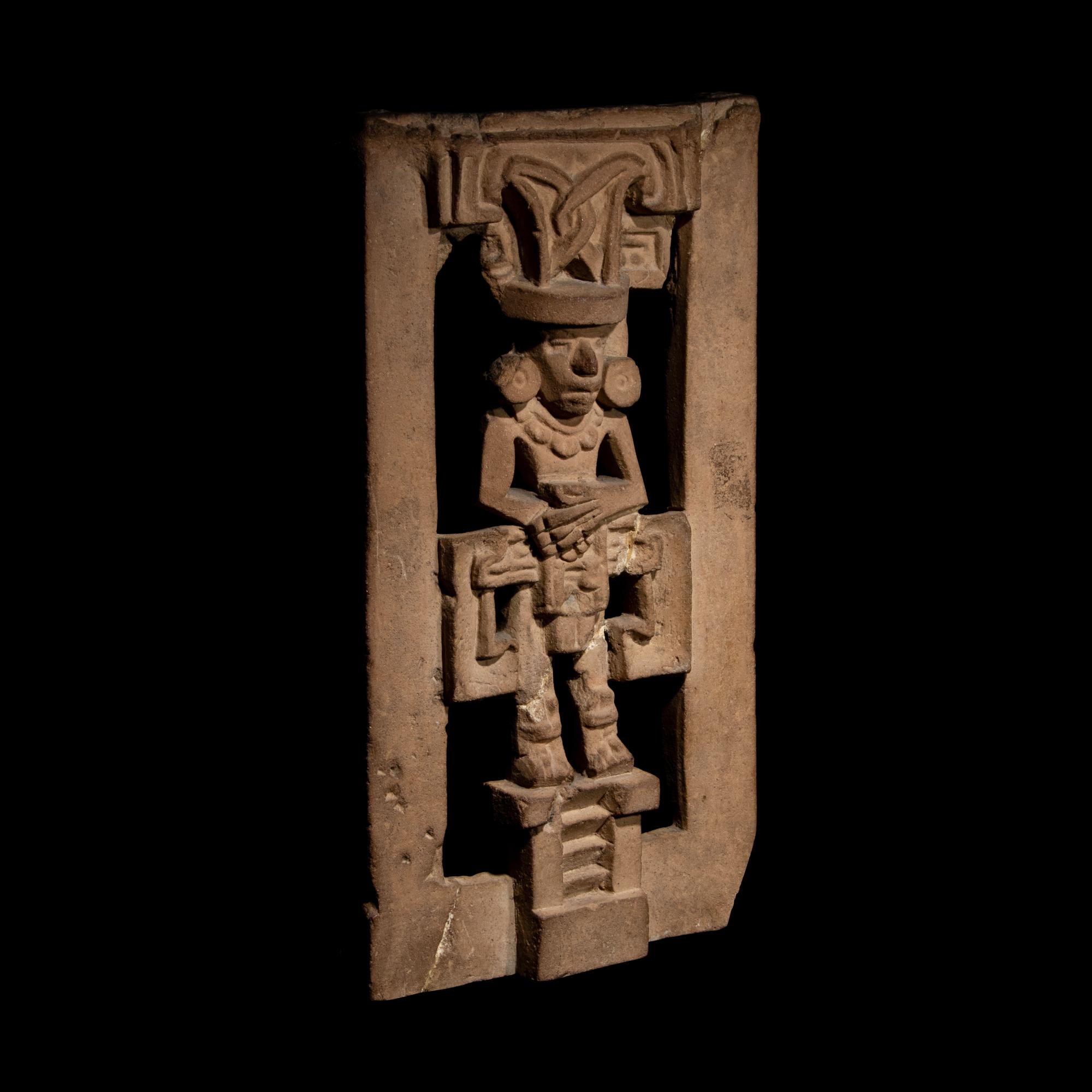 A Teotihuacan Terracotta Figural Vessel Leg