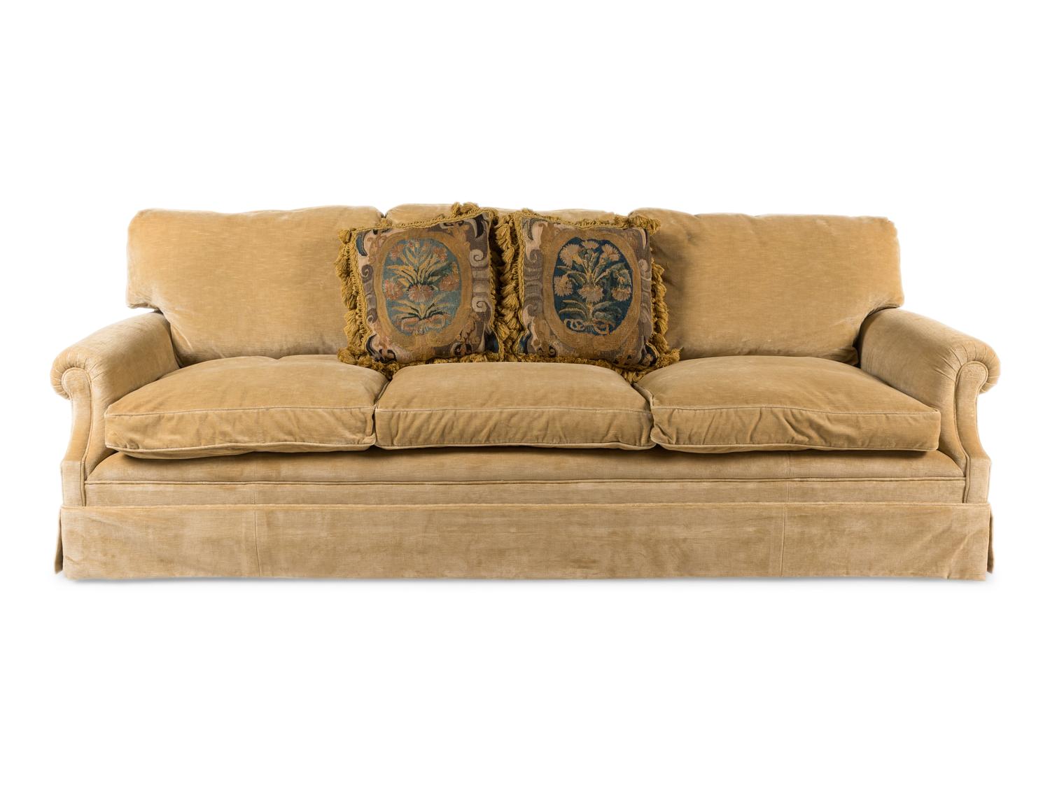 A George Smith Velvet Upholstered Sofa