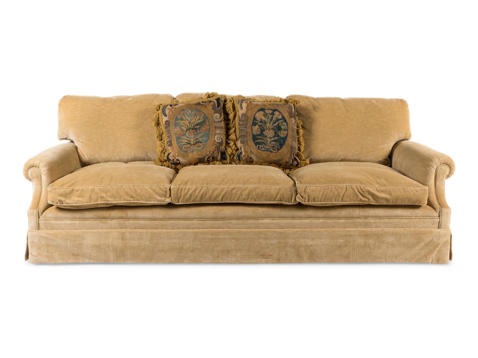 A George Smith Velvet Upholstered Sofa