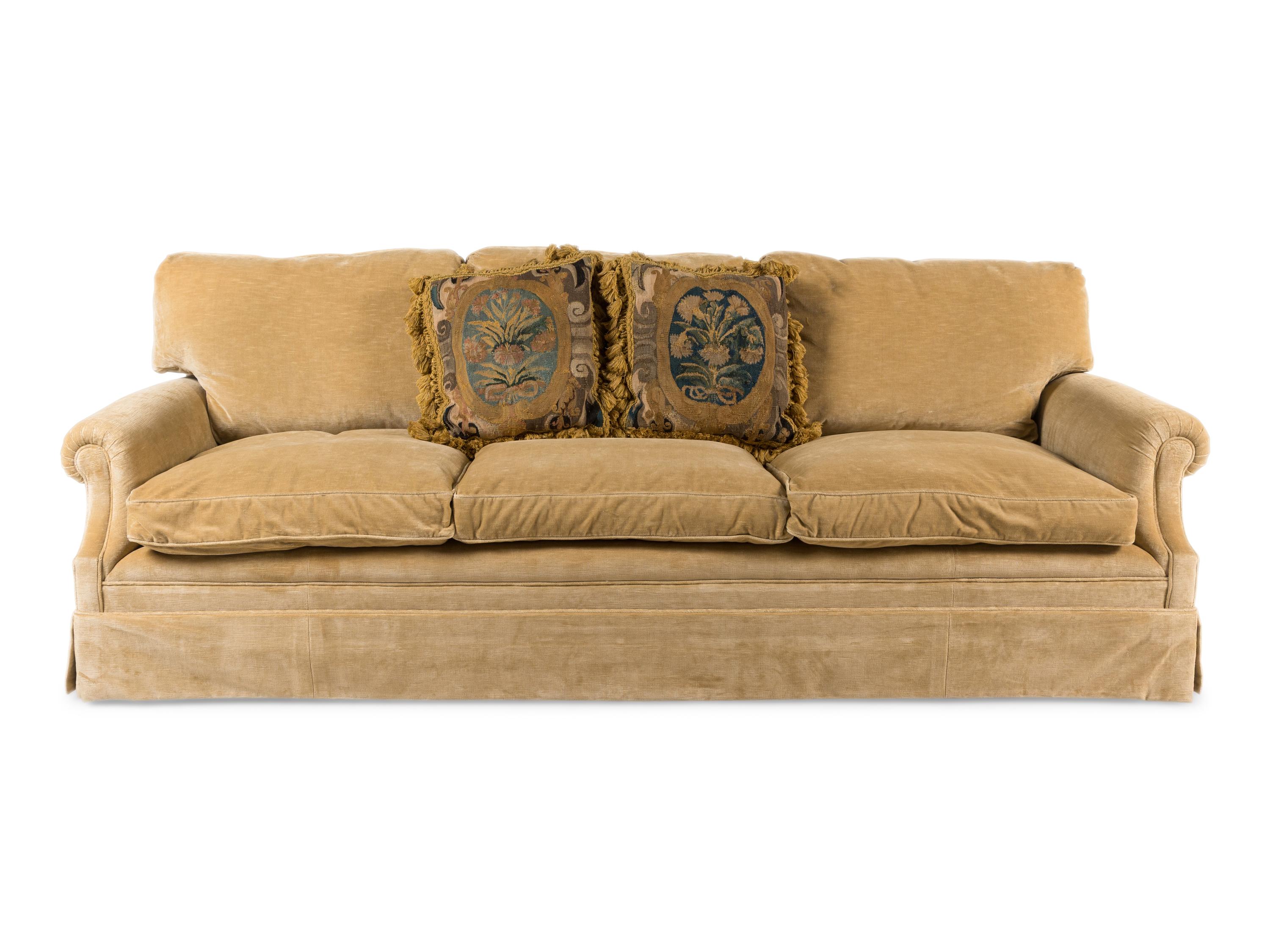 A George Smith Velvet Upholstered Sofa