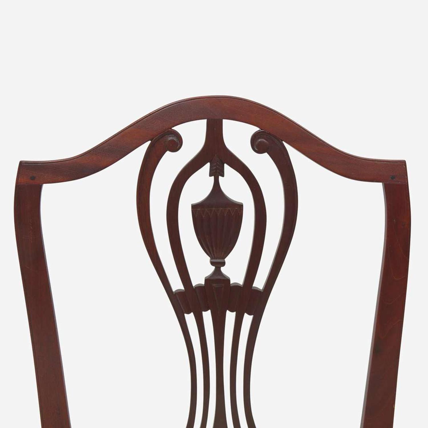 An assembled group of four Federal carved mahogany side chairs New England and other, circa 1795