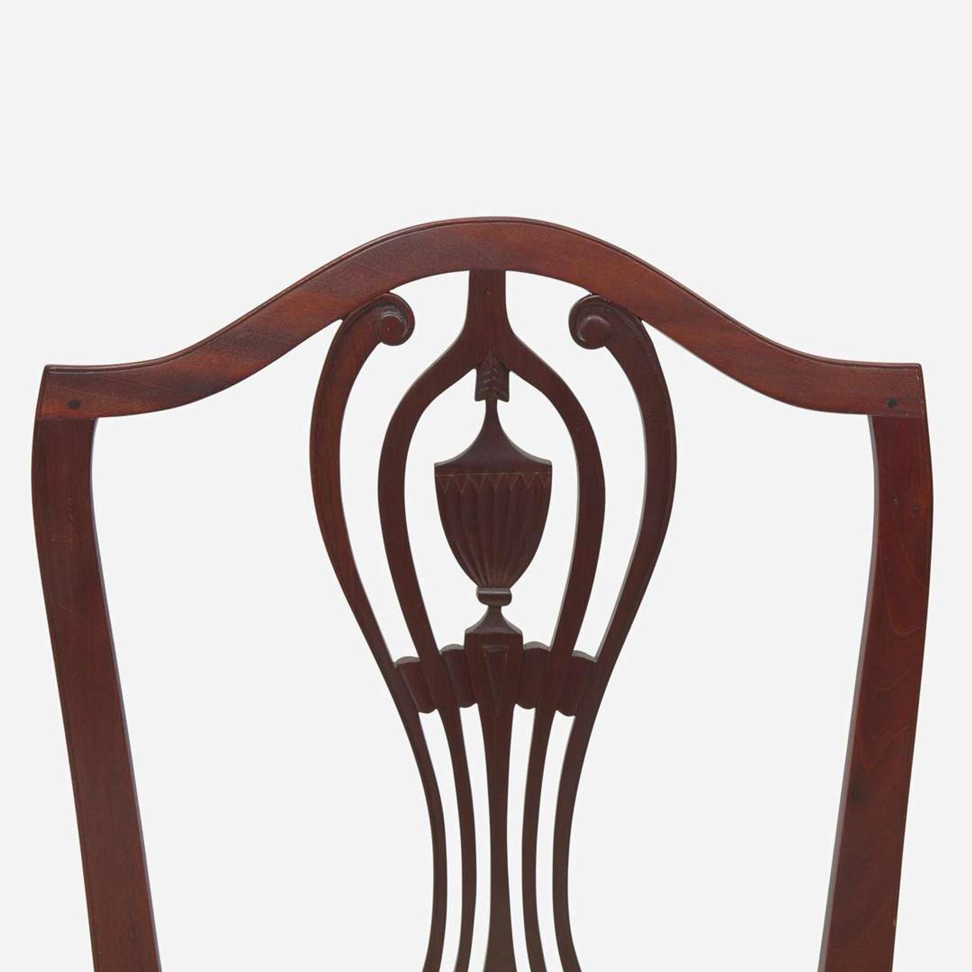 An assembled group of four Federal carved mahogany side chairs New England and other, circa 1795