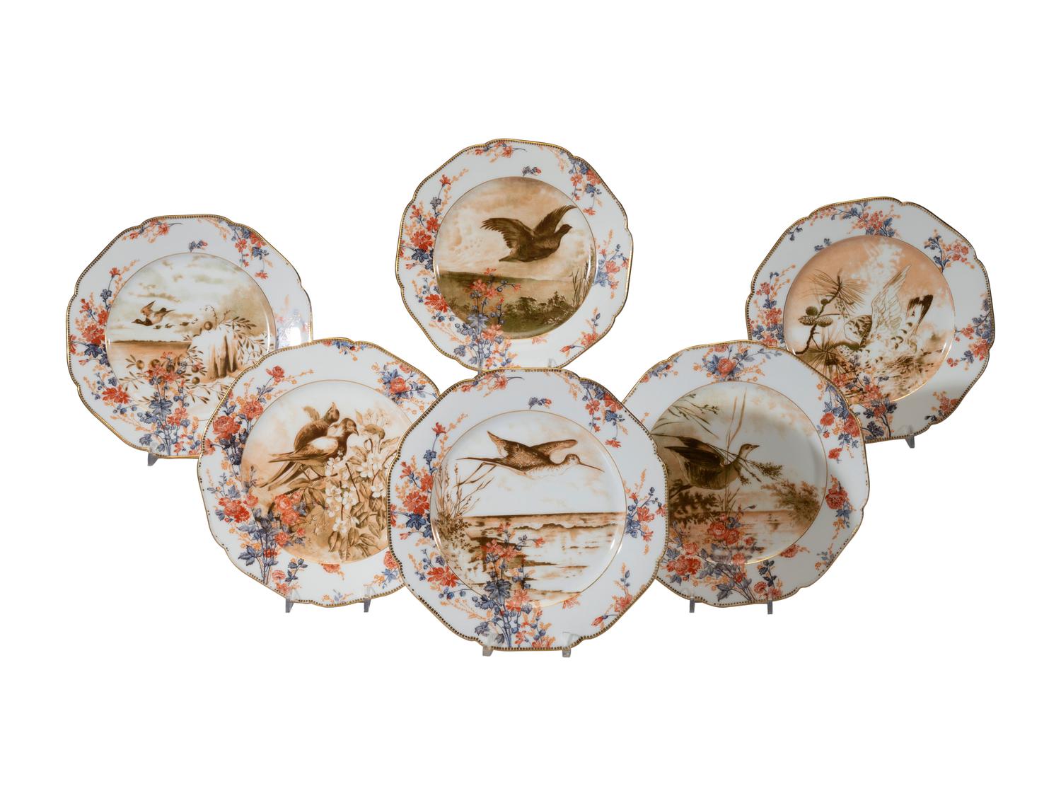Twelve Haviland Limoges Game Bird Plates