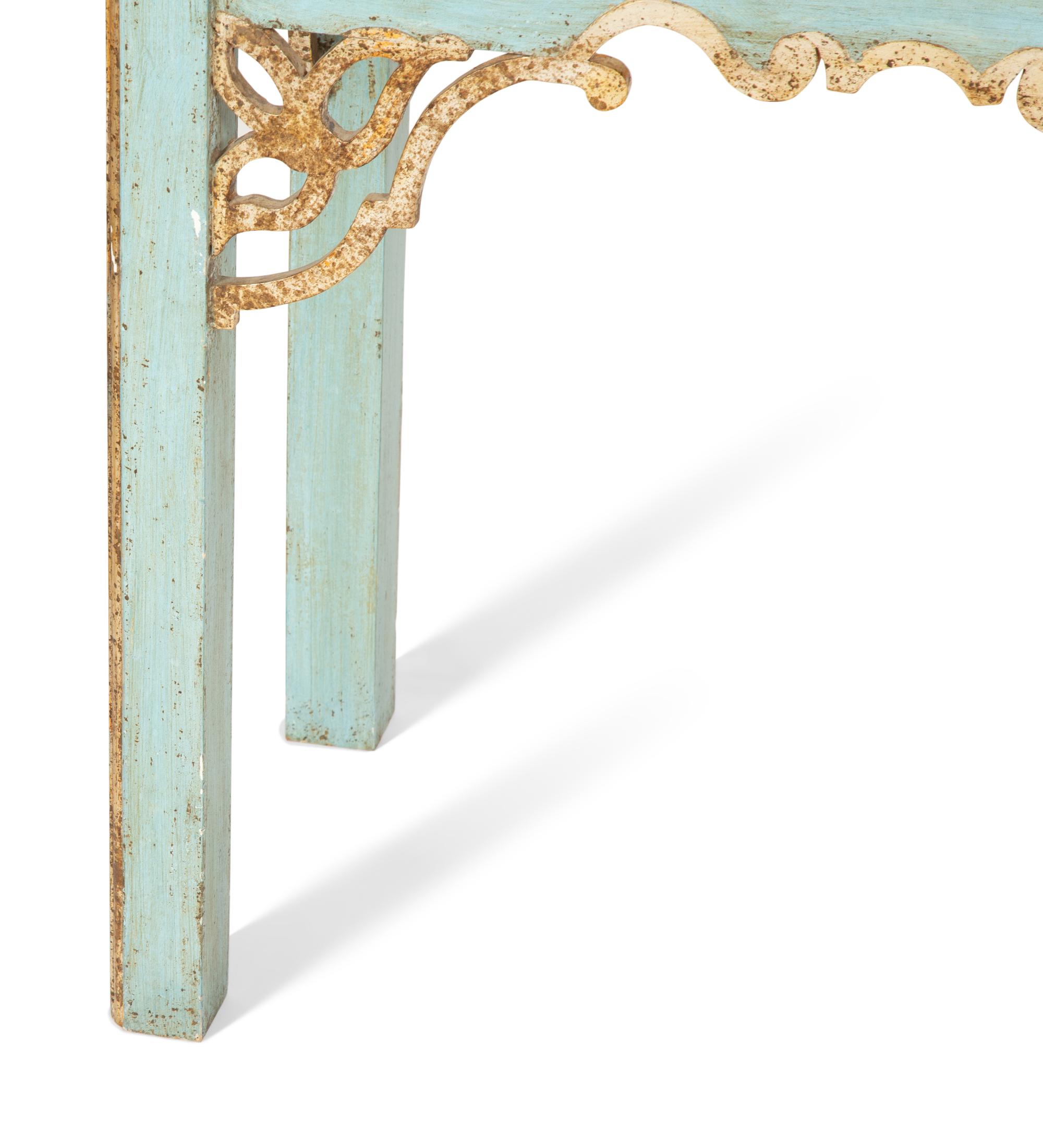 A Georgian Style Faux Marble-Painted Console Table