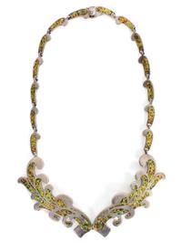 A Mexican Silver and Enamel Necklace, Margot de Taxco (b. circa 1915-1985) Length 13 inches.