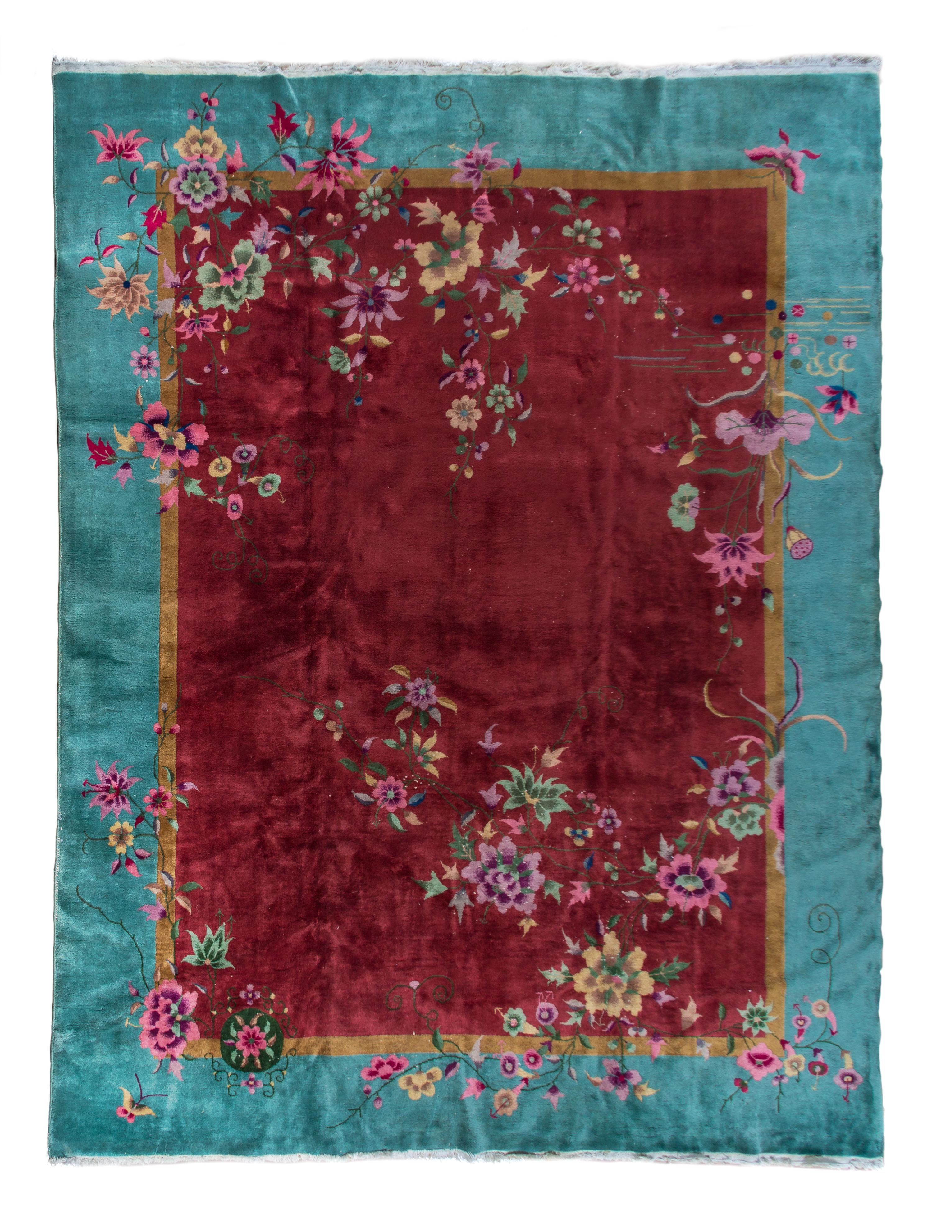 A Chinese Art Deco Style Wool Rug