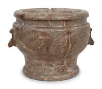 A Continental Carved Marble Mortar