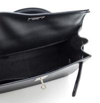 An Hermes Noir Epsom Sellier 28cm Kelly Handbag, 11" x 8.5" x 4".