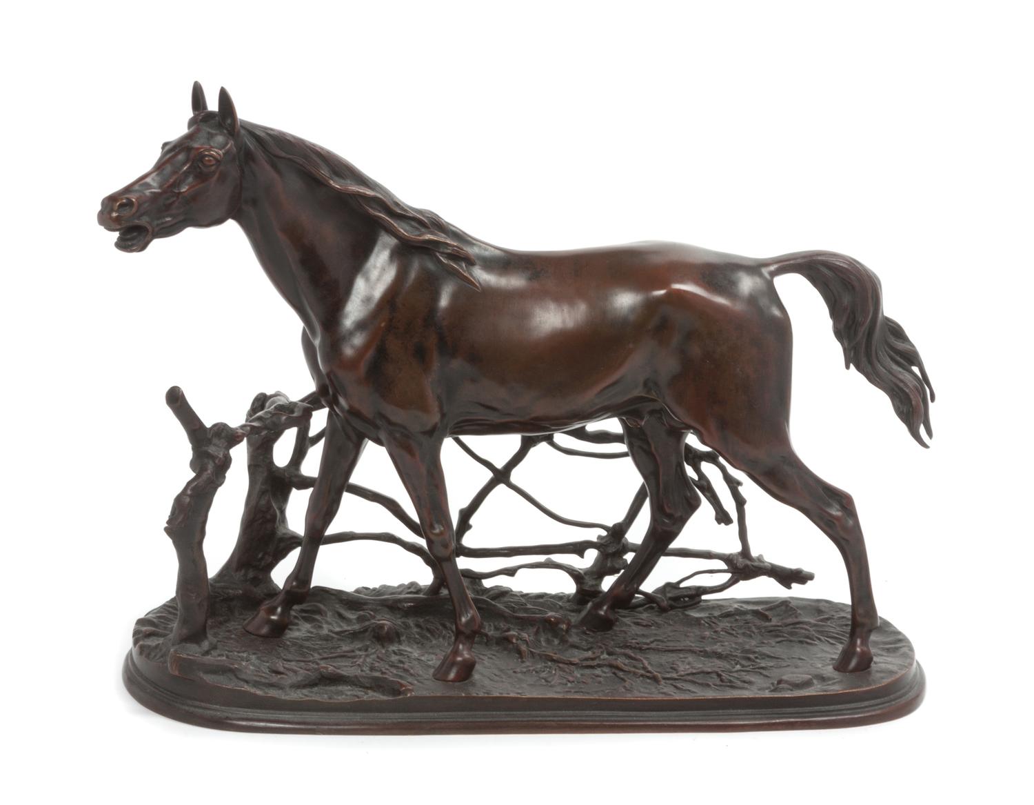 A French Bronze Figure Width 15 inches. — AFTER PIERRE-JULES MENE (1810-1879)